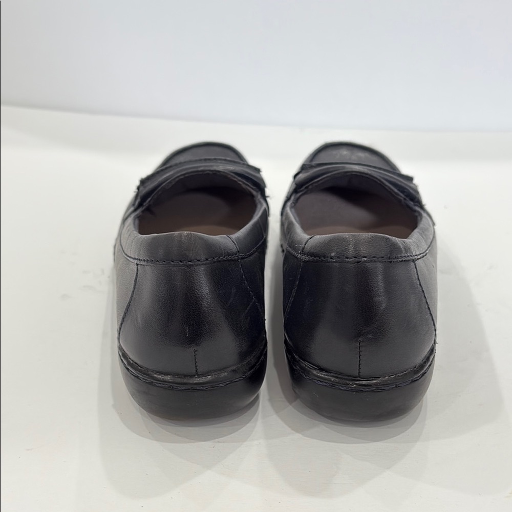 Black Leather Women's Loafers - Picture 3 of 5